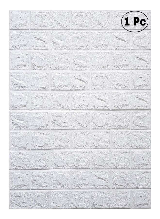 JRM PVC + PE Foam White Brick Textured Wall Panels Peel and Stick Waterproof Self-Adhesive 3D Wall Sticker for Home Living Room Bedroom Background Wall Decoration - Image 1